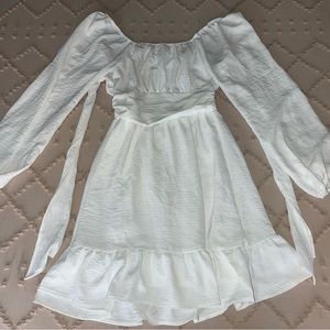 Tie Backless Sexy Dress Ruffle Elastic Waist A-Line Mini Dress